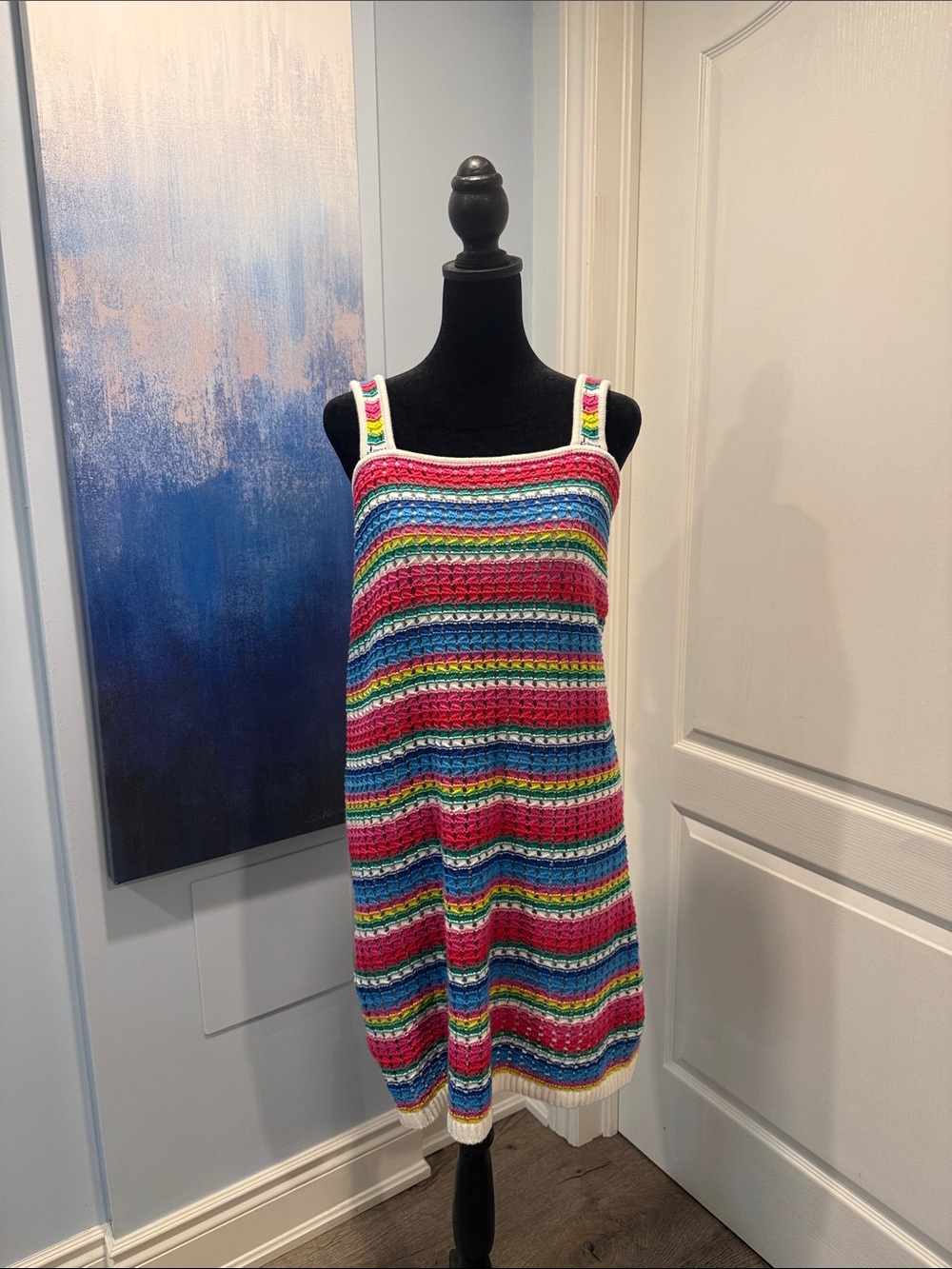 GAP Multicolor Striped Crochet Mini Dress - Picture 3 of 6